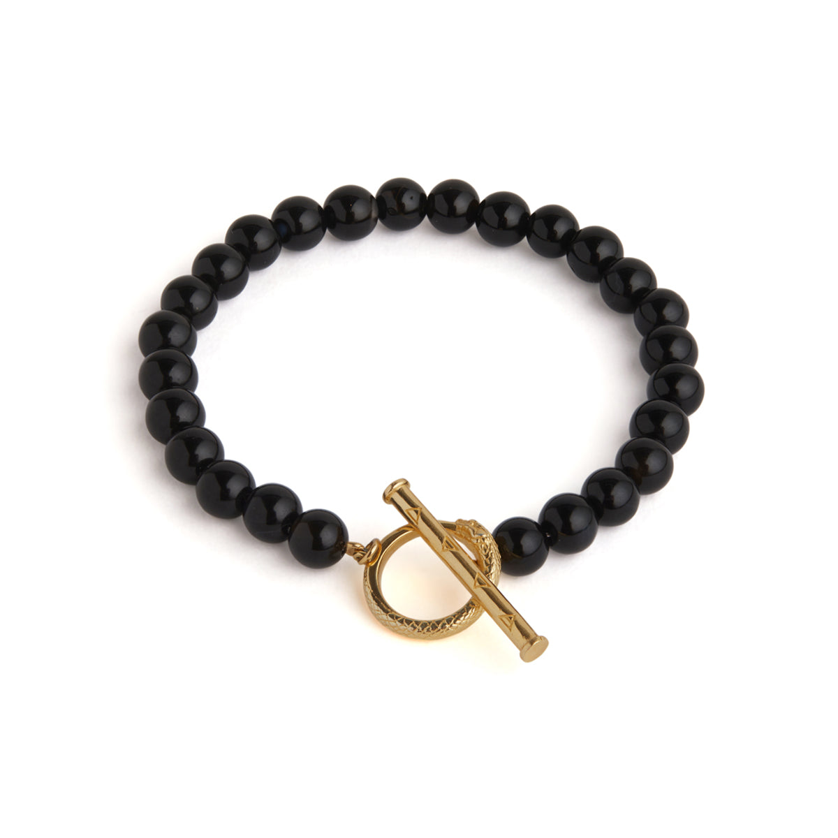Ouroboros Black Onyx Bracelet Gold