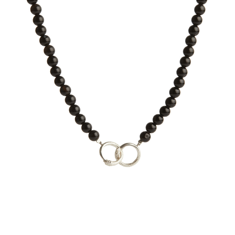 Ouroboros Black Onyx Necklace Silver