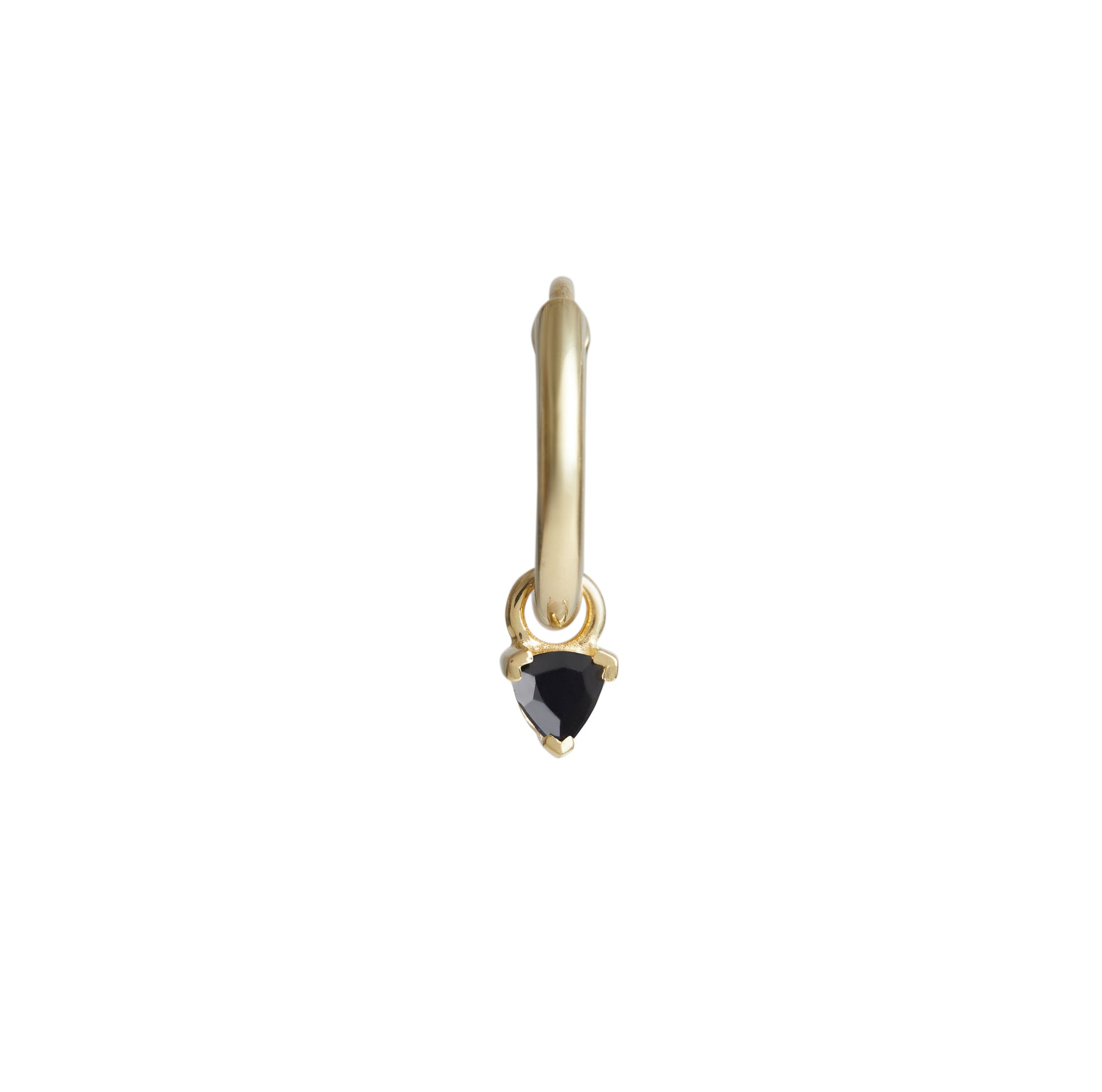 Birthstone Trillion Charm Hoop Solid Gold