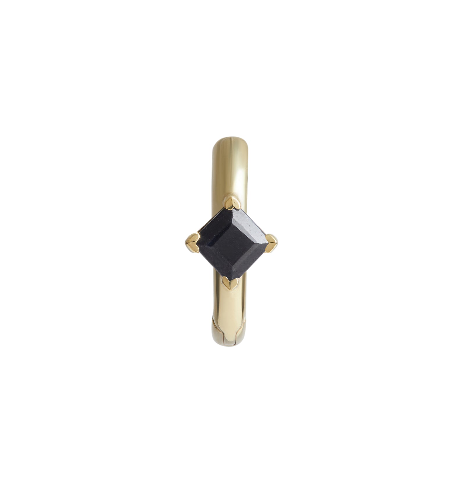 Birthstone Square Piercing Huggie Solid Gold