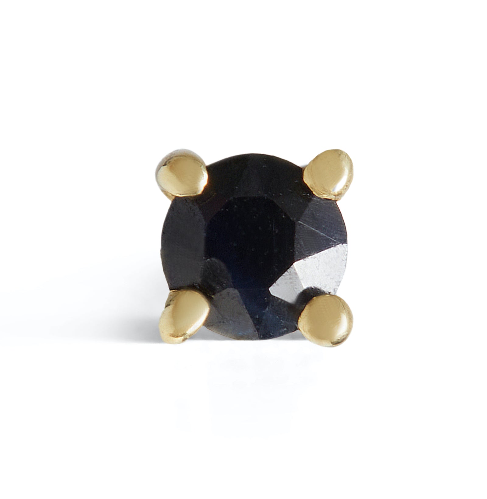 Birthstone Round Stud Solid Gold