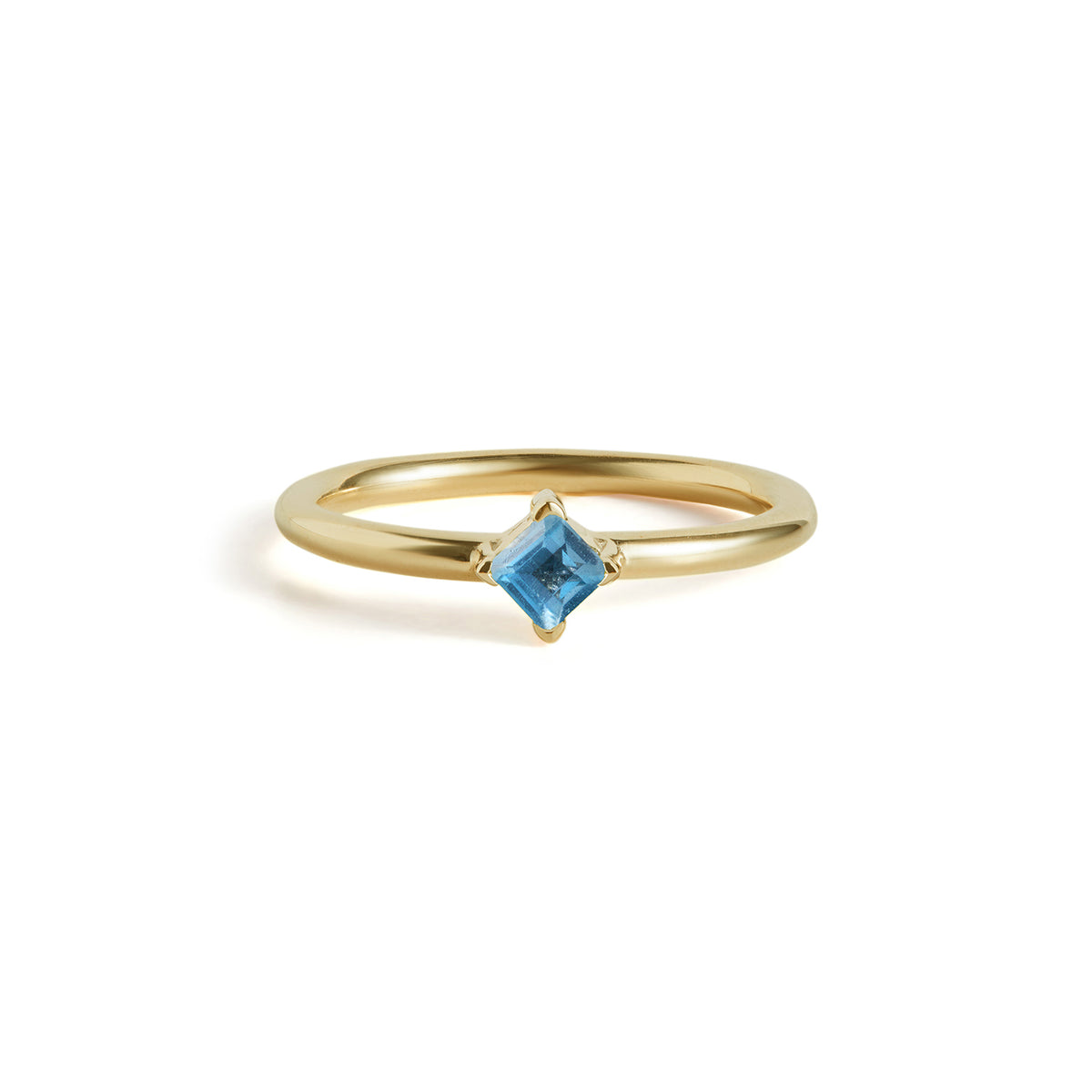 Birthstone Square Ring Solid Gold