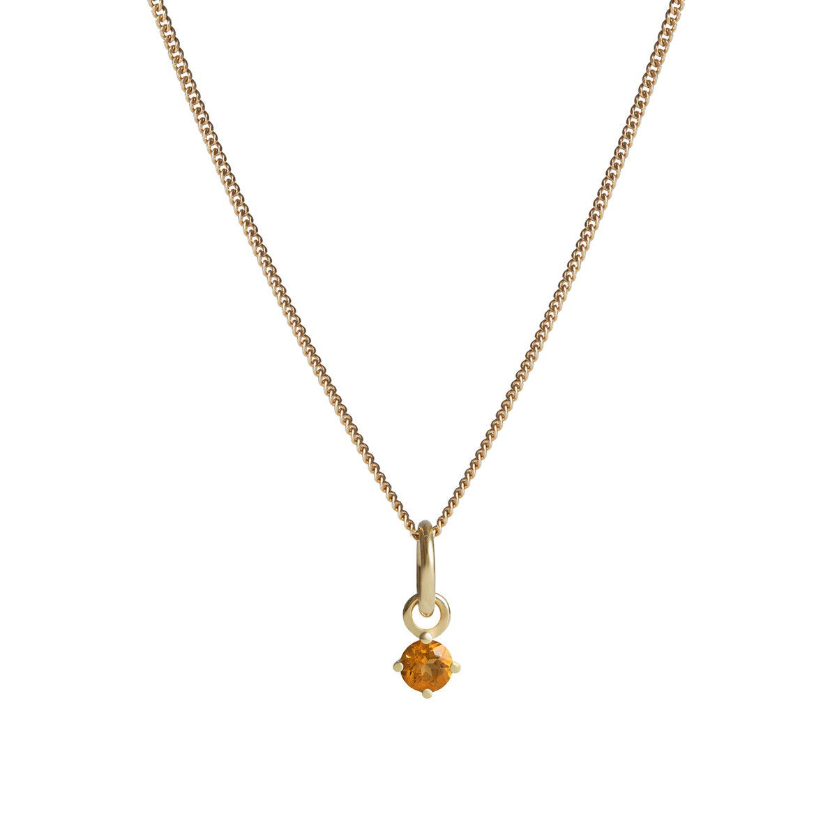 Birthstone Round Charm Solid Gold