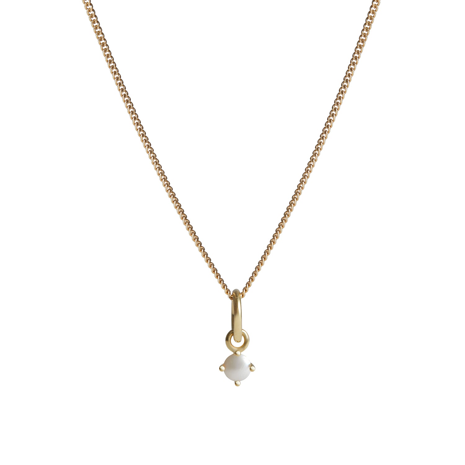 Birthstone Round Charm Solid Gold