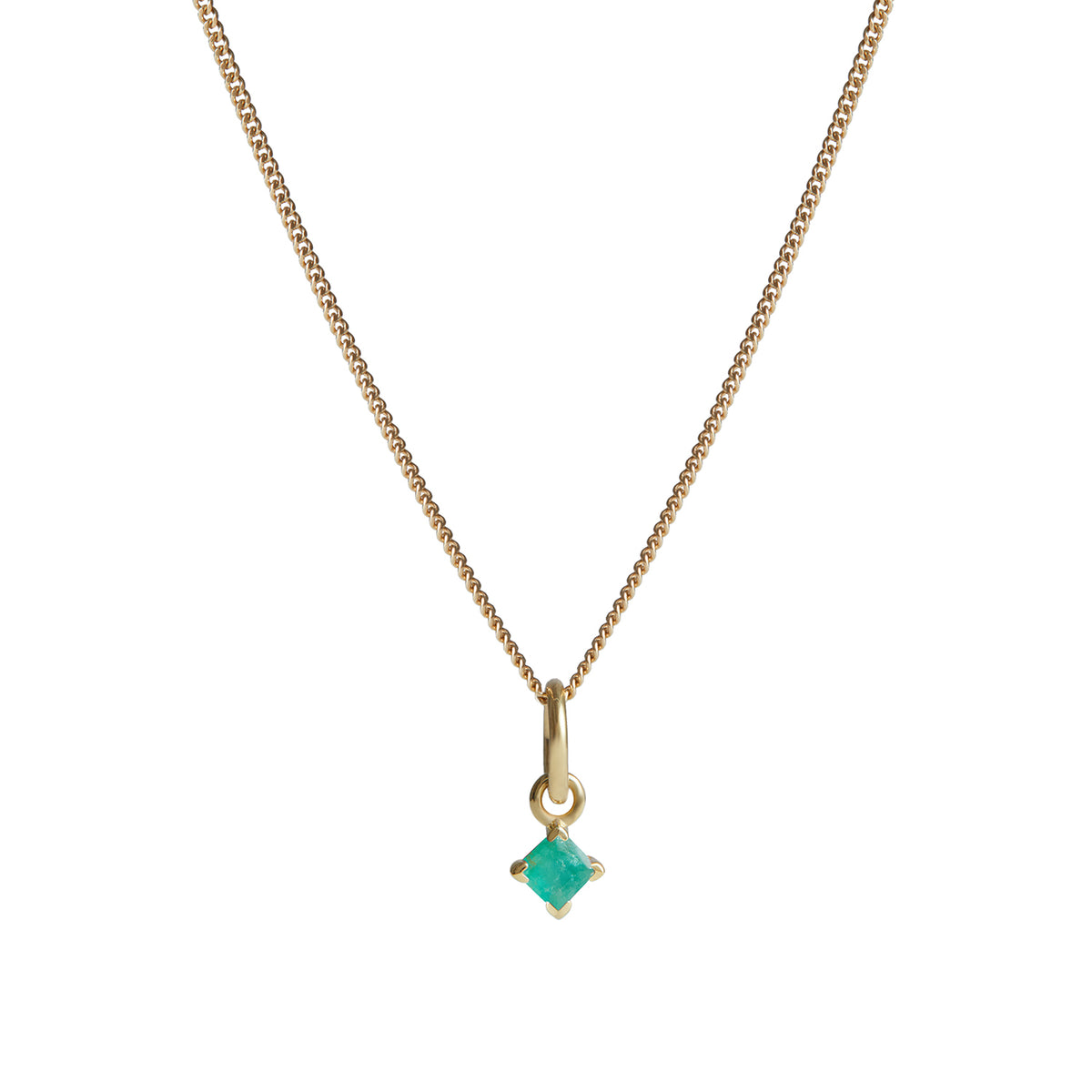 Birthstone Square Charm Solid Gold