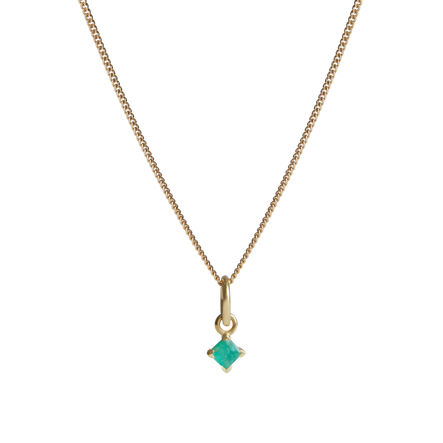 Birthstone Square Charm Solid Gold