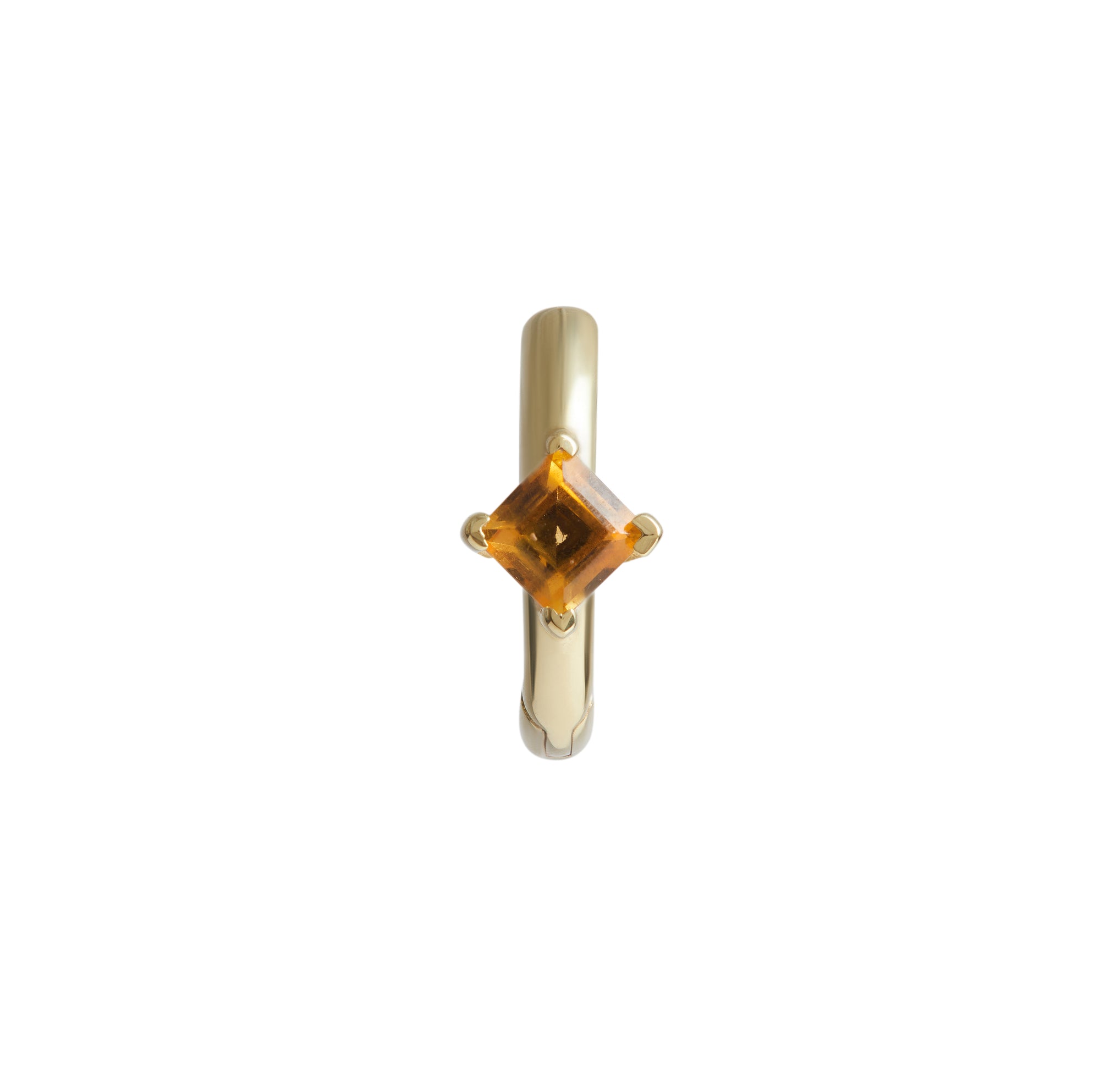 Birthstone Square Piercing Huggie Solid Gold