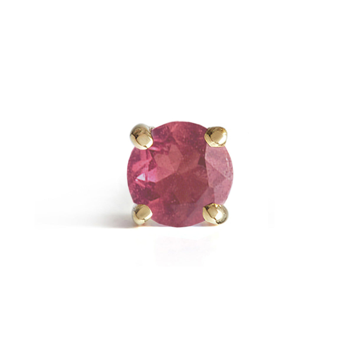 Birthstone Round Stud Solid Gold