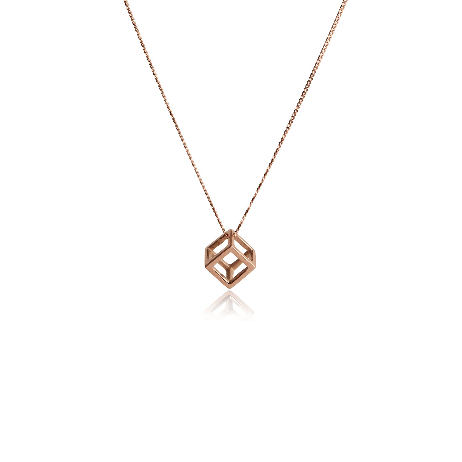 Cube Mini Necklace Solid Rose Gold