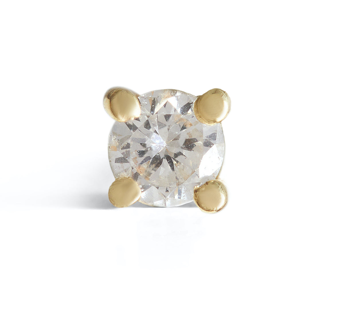 Birthstone Round Stud Solid Gold