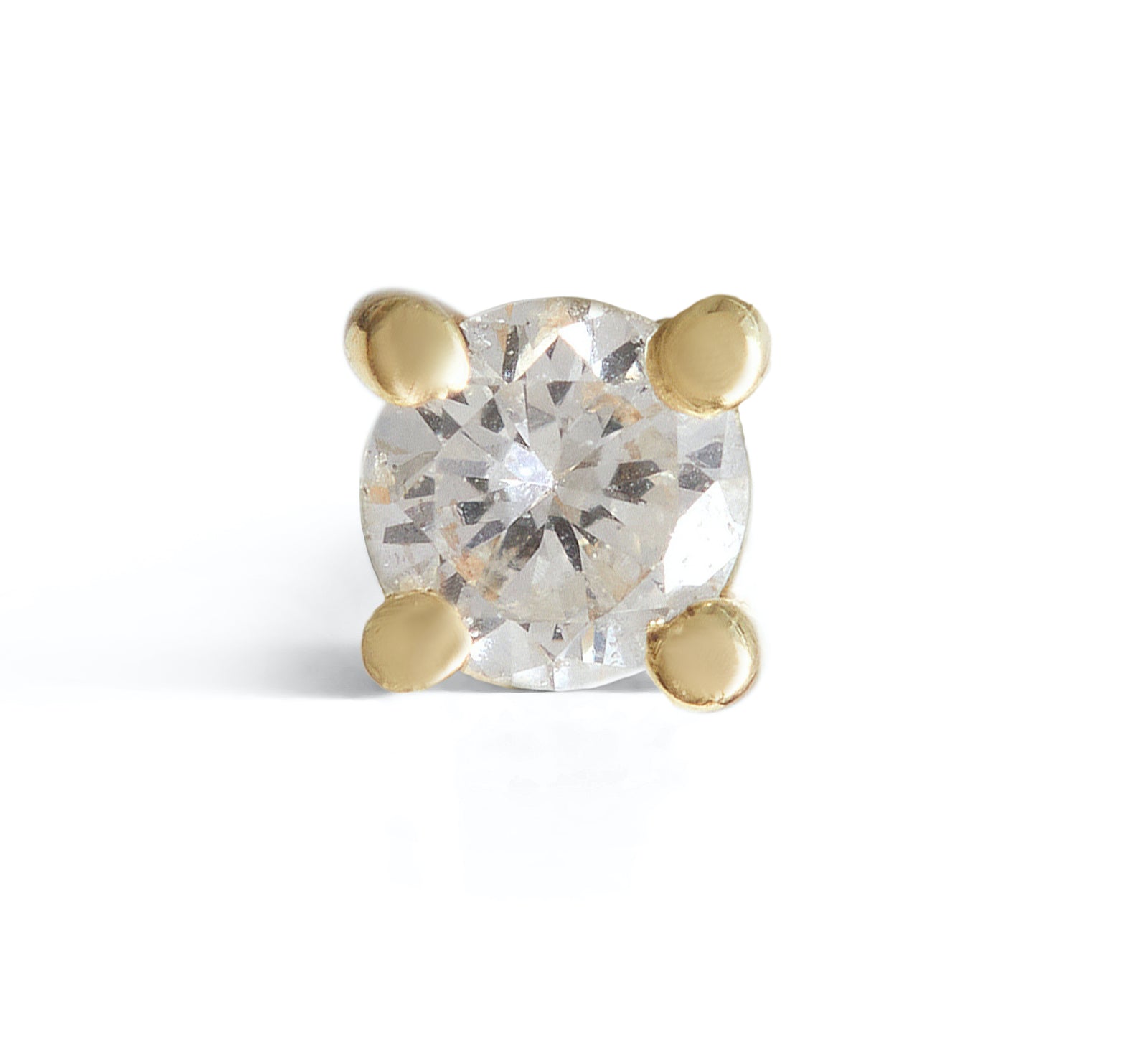 Birthstone Round Stud Solid Gold