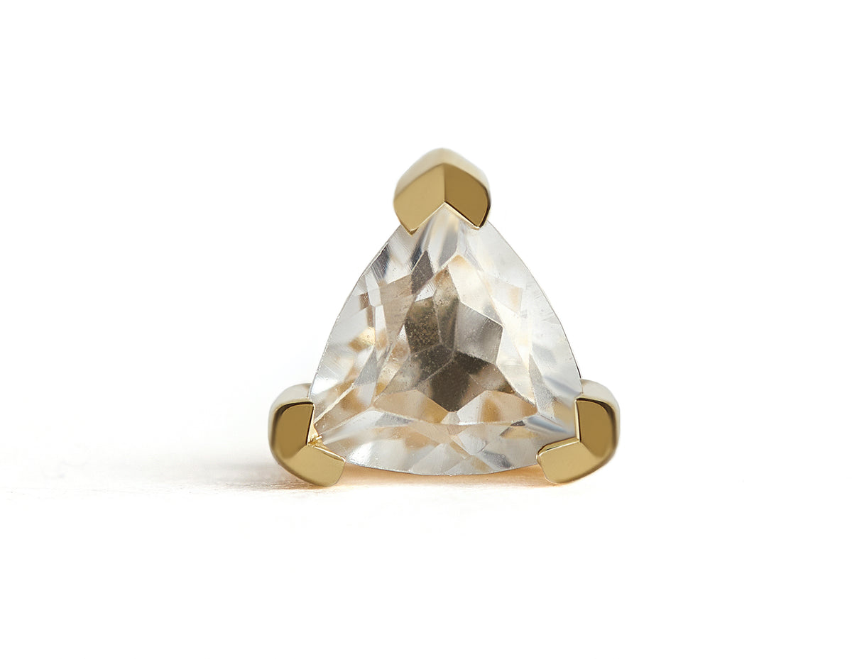 Birthstone Trillion Stud Solid Gold