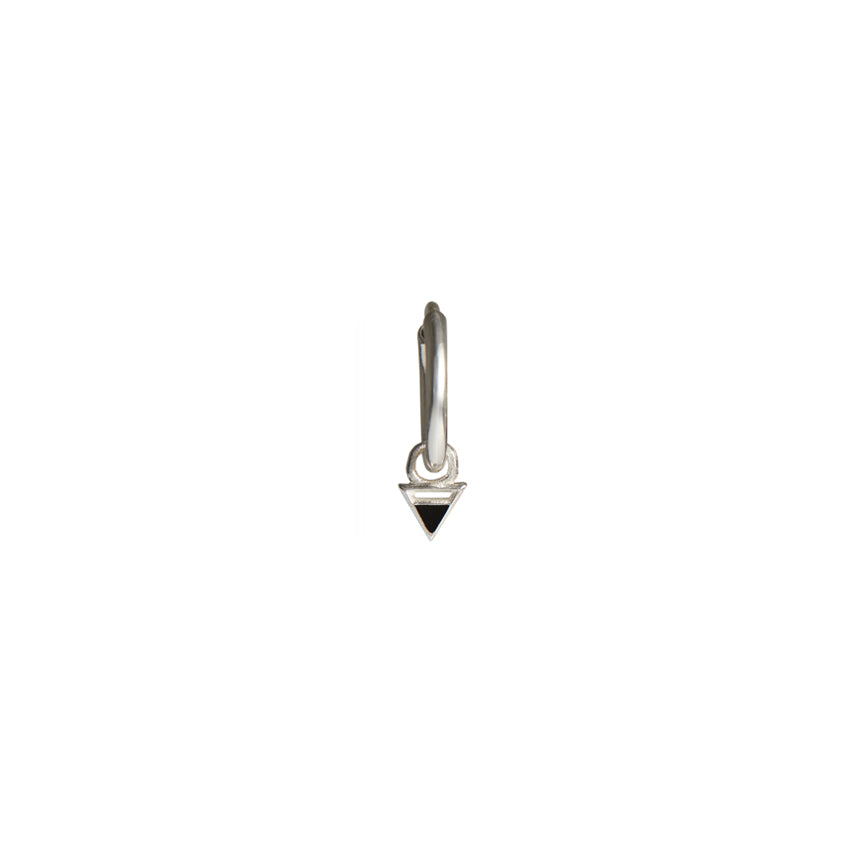 Four Elements Enamel Mini Hoop Earrings Silver
