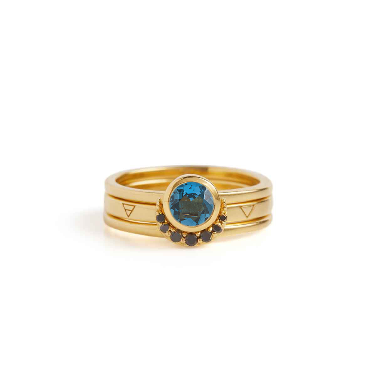 Eclipse Fine Stack Topaz Solid Gold