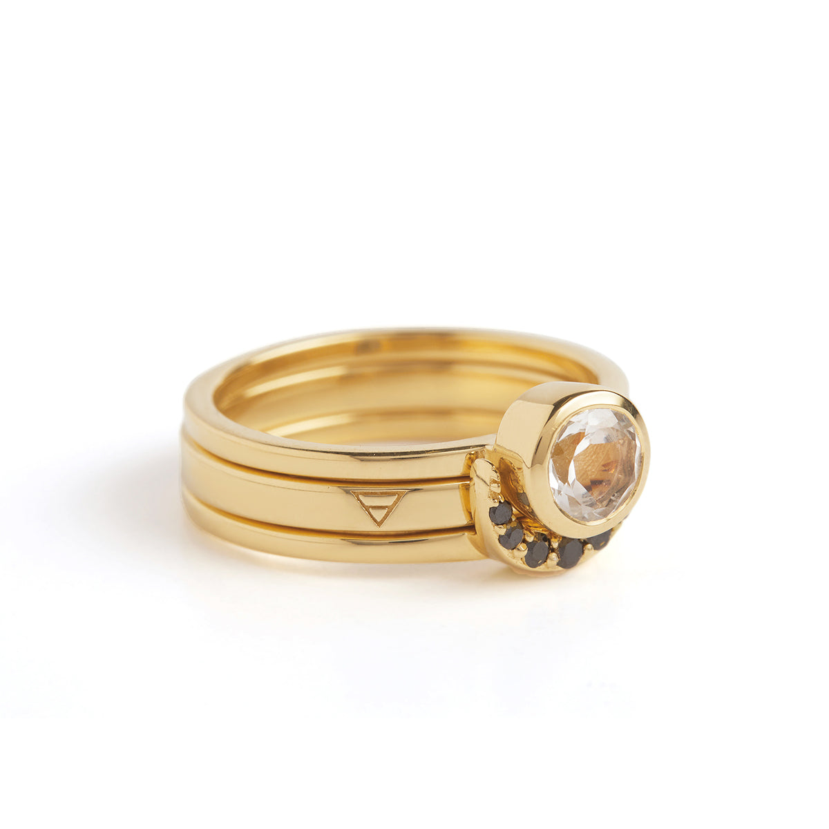 Eclipse Fine Stack Diamond Solid Gold