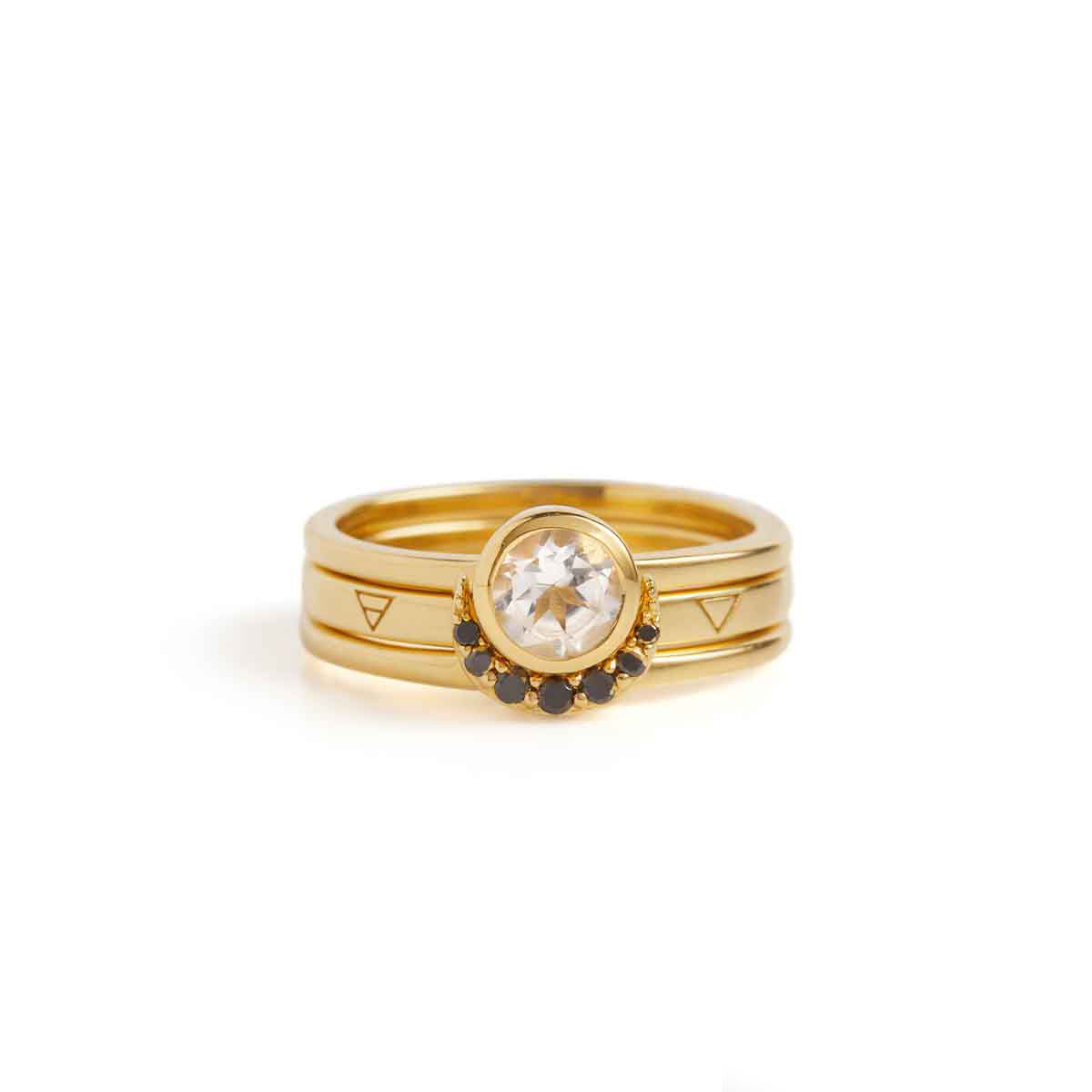 Eclipse Fine Stack Diamond Solid Gold