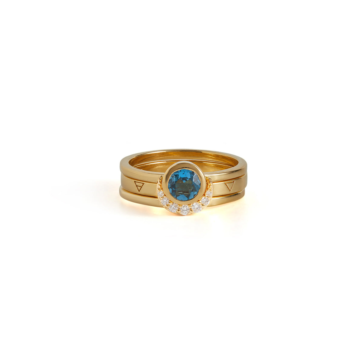 Eclipse Fine Stack Topaz Solid Gold
