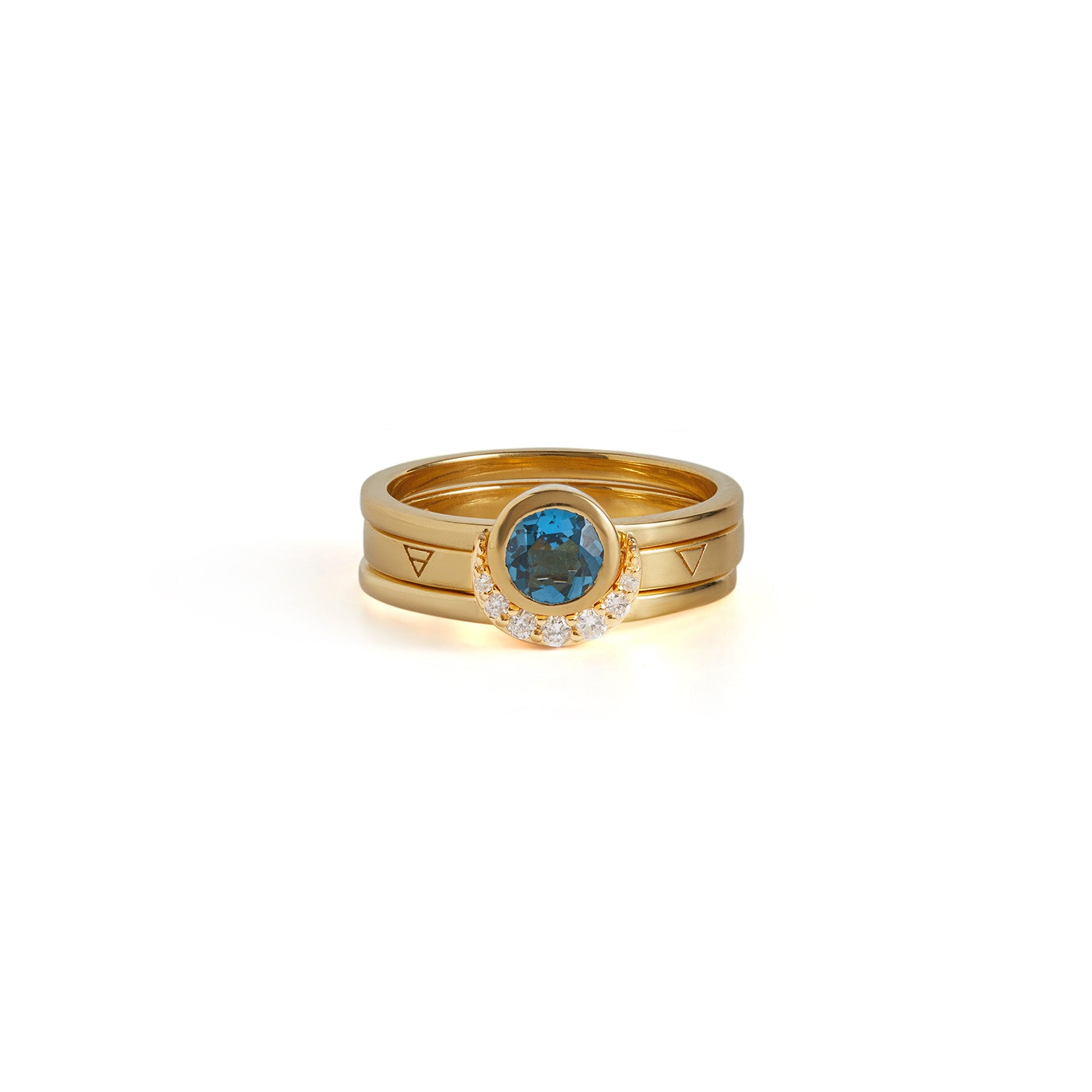 Eclipse Fine Stack Topaz Solid Gold