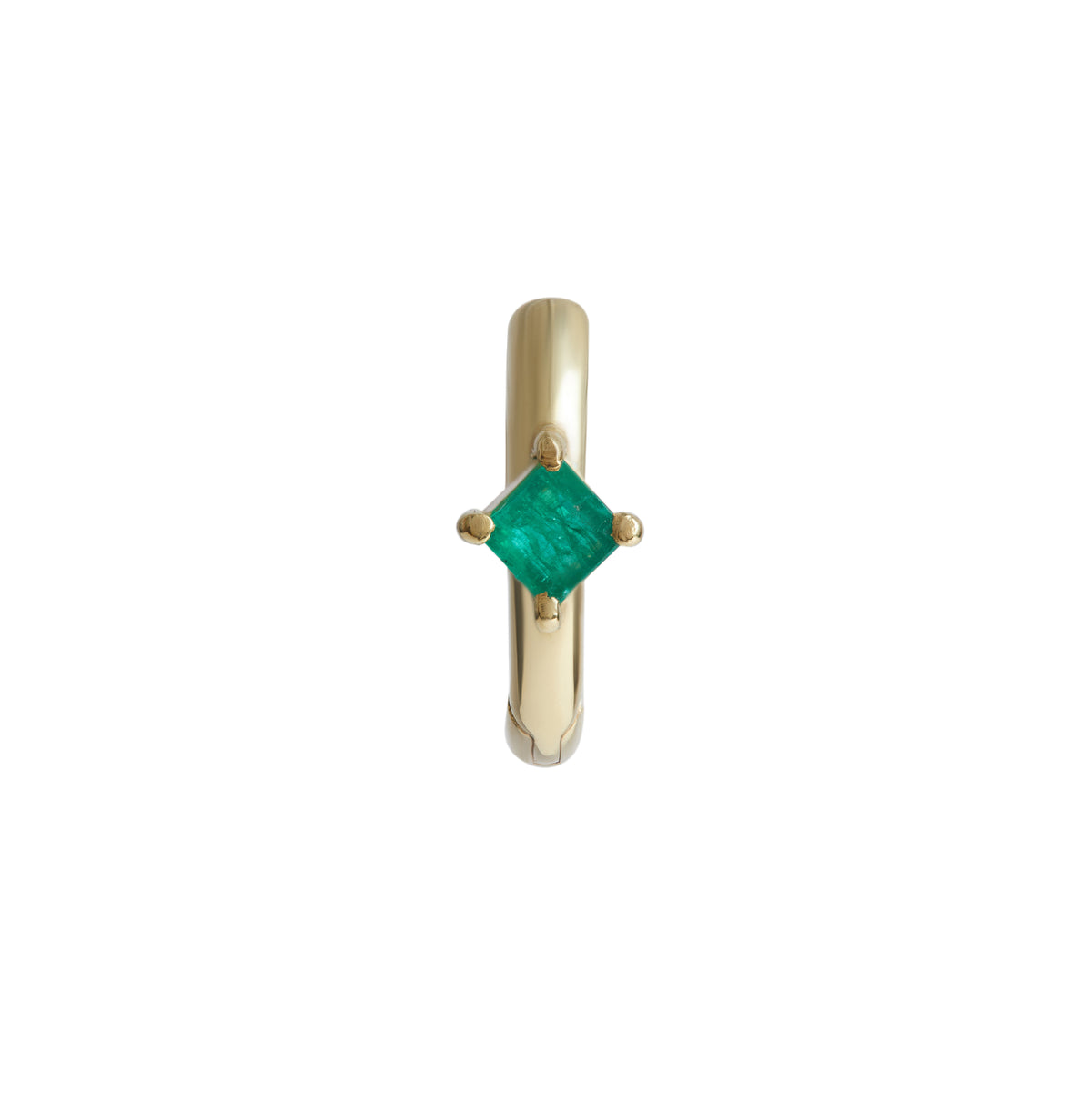 Birthstone Square Piercing Huggie Solid Gold