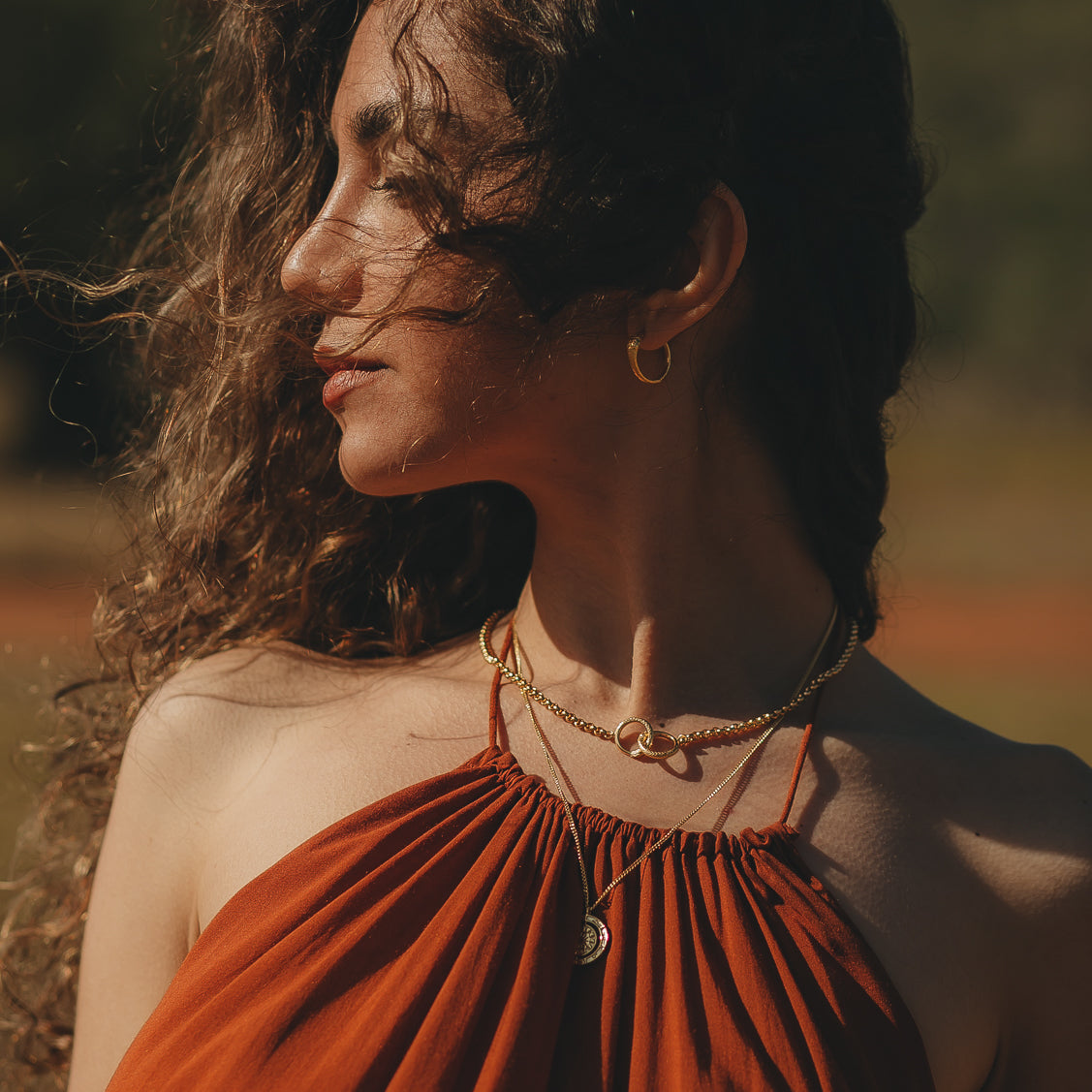 Ouroboros Snake Hoops with Emeralds Solid Gold