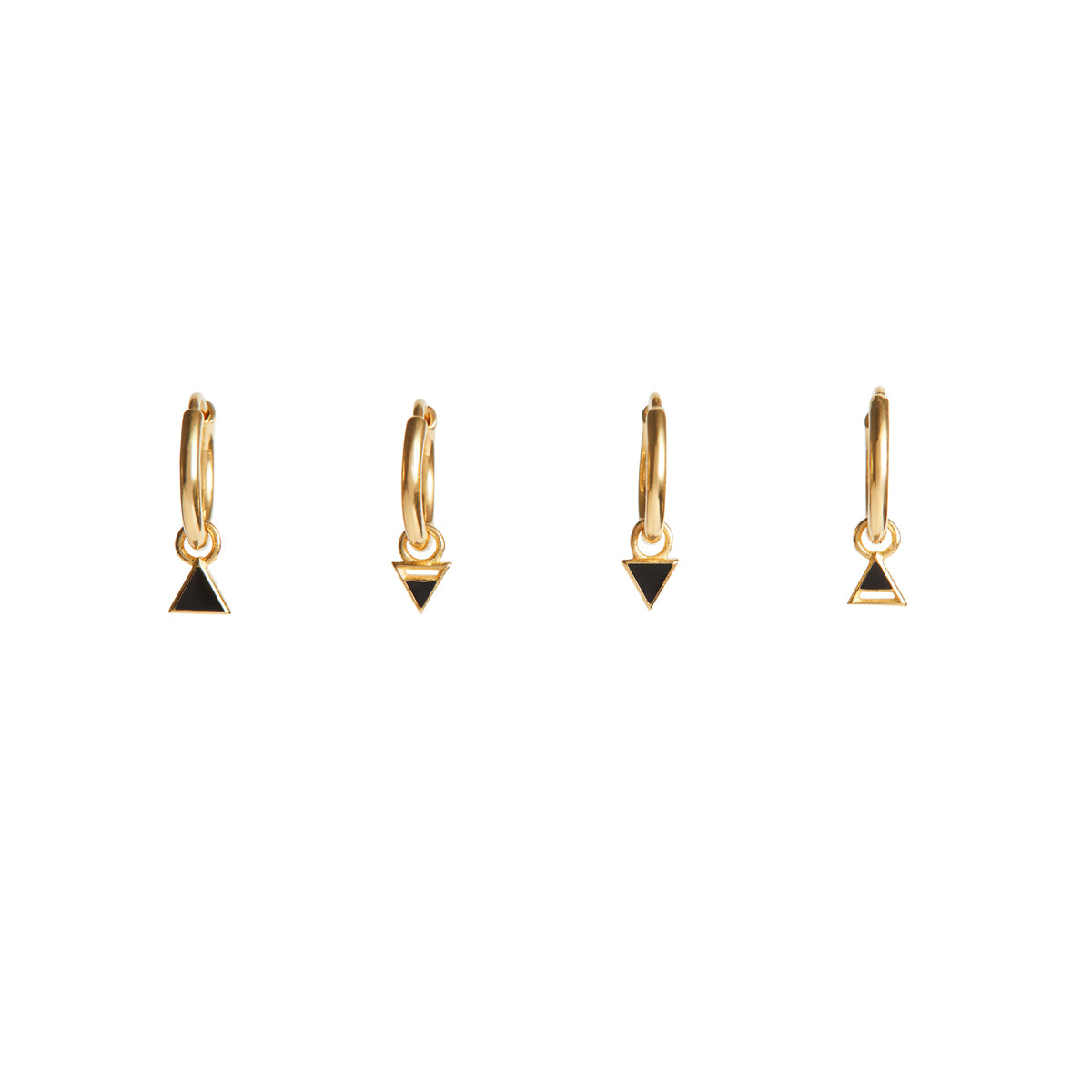 Four Elements Enamel Mini Hoop Earrings Gold