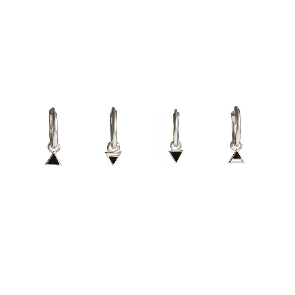 Four Elements Enamel Mini Hoop Earrings