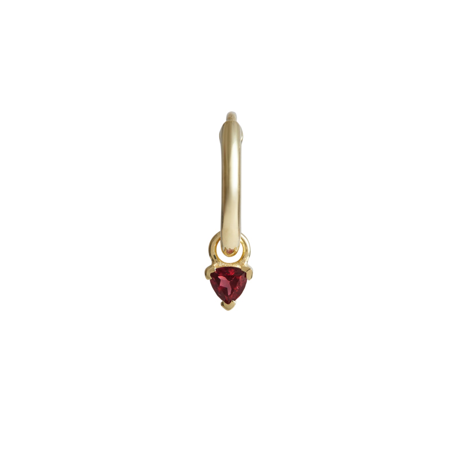 Birthstone Trillion Charm Hoop Solid Gold