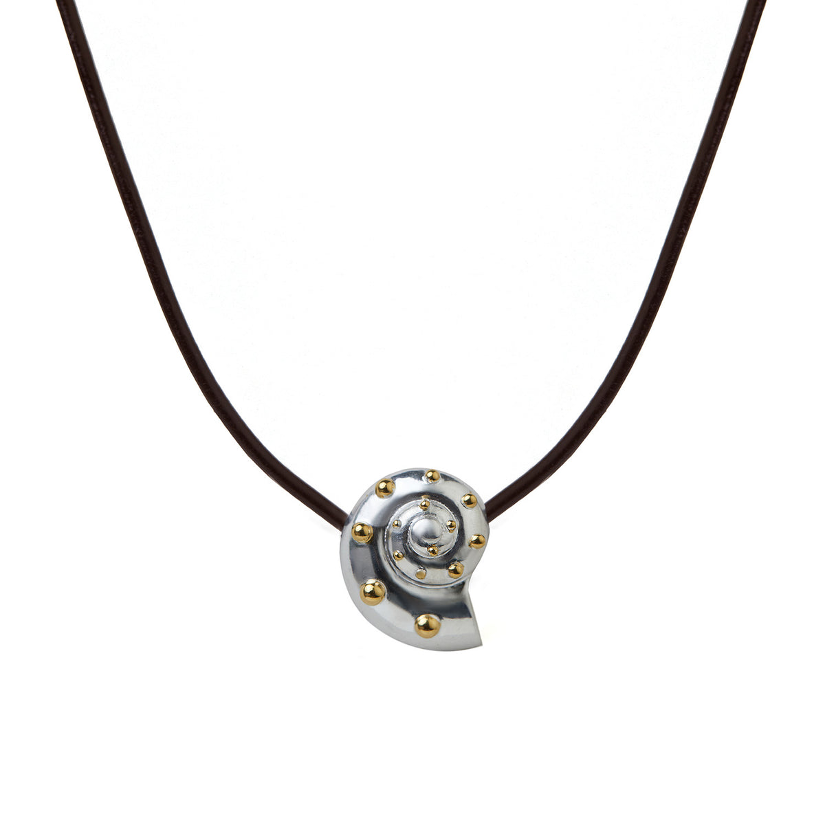 Inanna Spiral Mixed Metal Cord Necklace