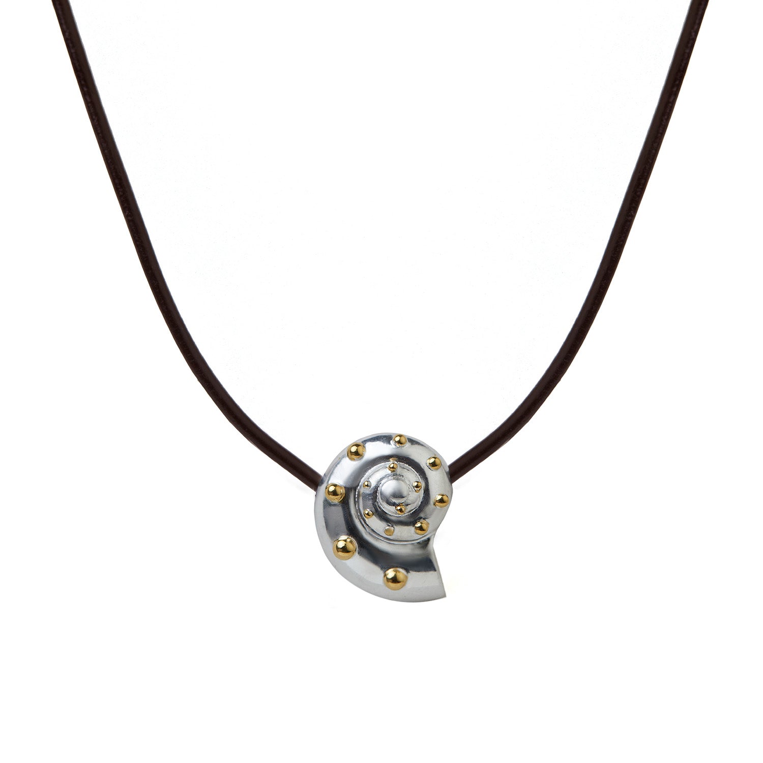 Inanna Spiral Mixed Metal Cord Necklace