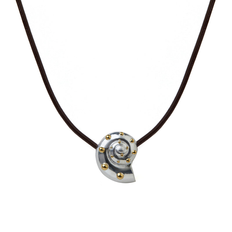 Inanna Spiral Mixed Metal Cord Necklace