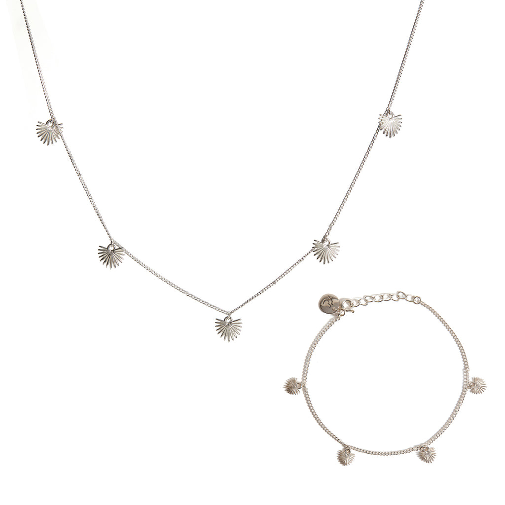 Ishtar Charm Necklace Bracelet Set