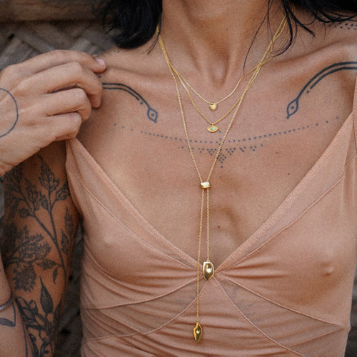 Solid gold clearance body chain