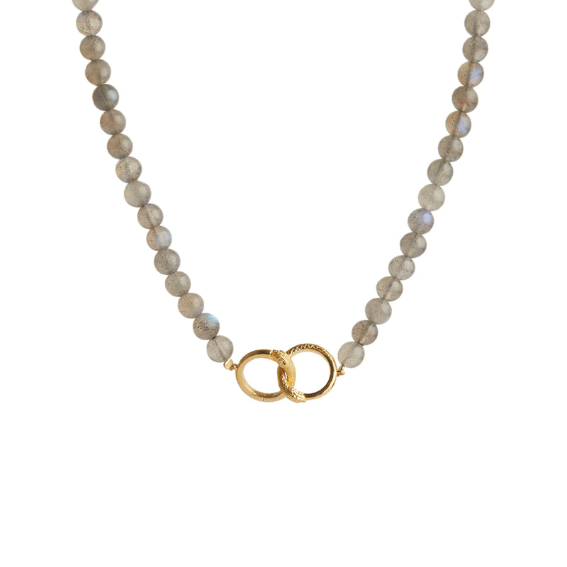 Ouroboros Labradorite Necklace Gold