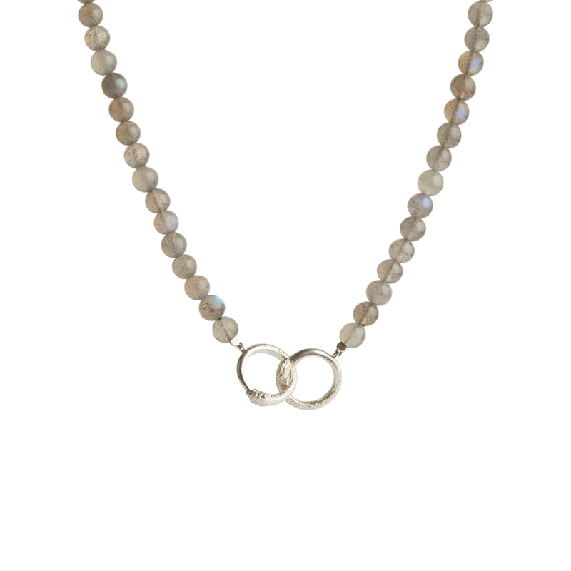 Ouroboros Labradorite Necklace Silver