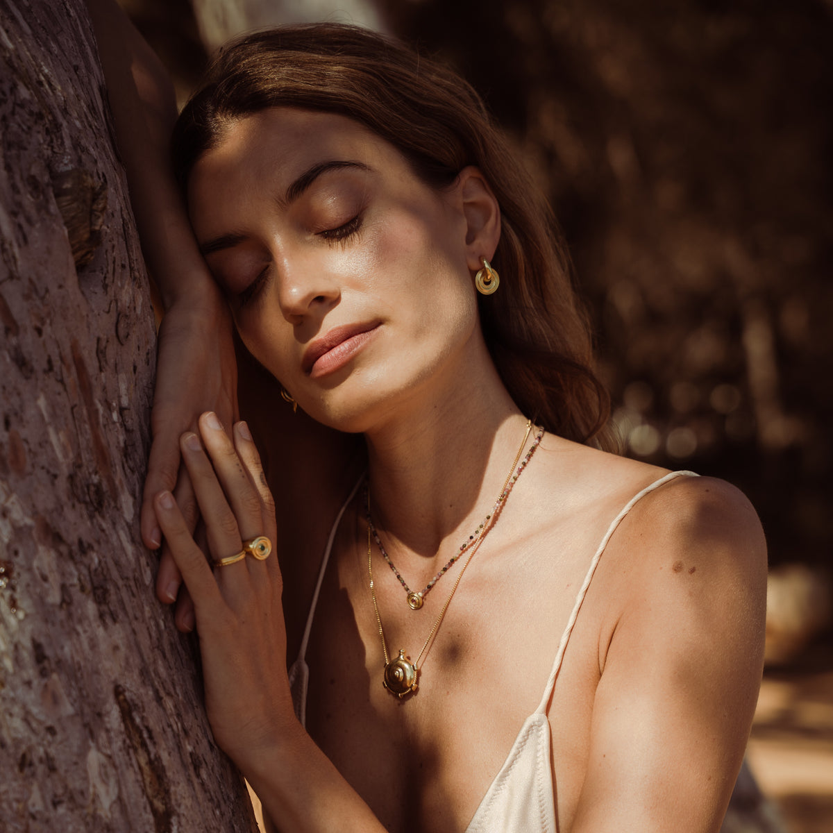 Galatea Chunky Hoop Earrings Gold