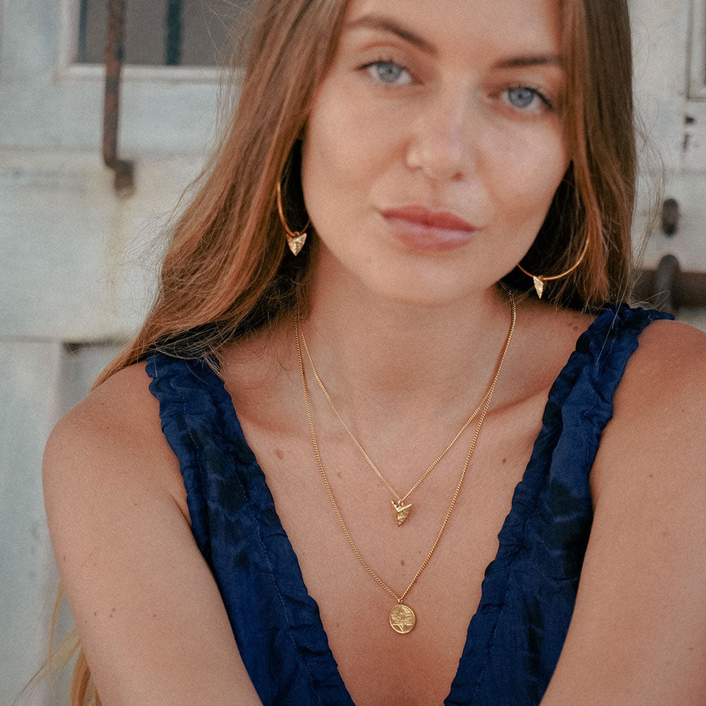 Lunar Coin Necklace Solid Gold