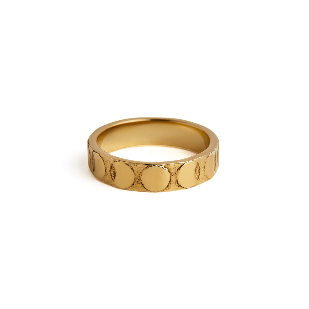 Moon Phases Band Ring Gold