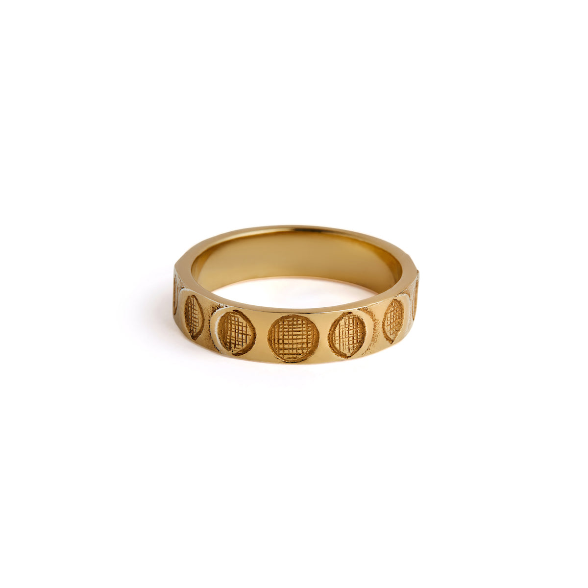 Moon Phases Band Ring Gold