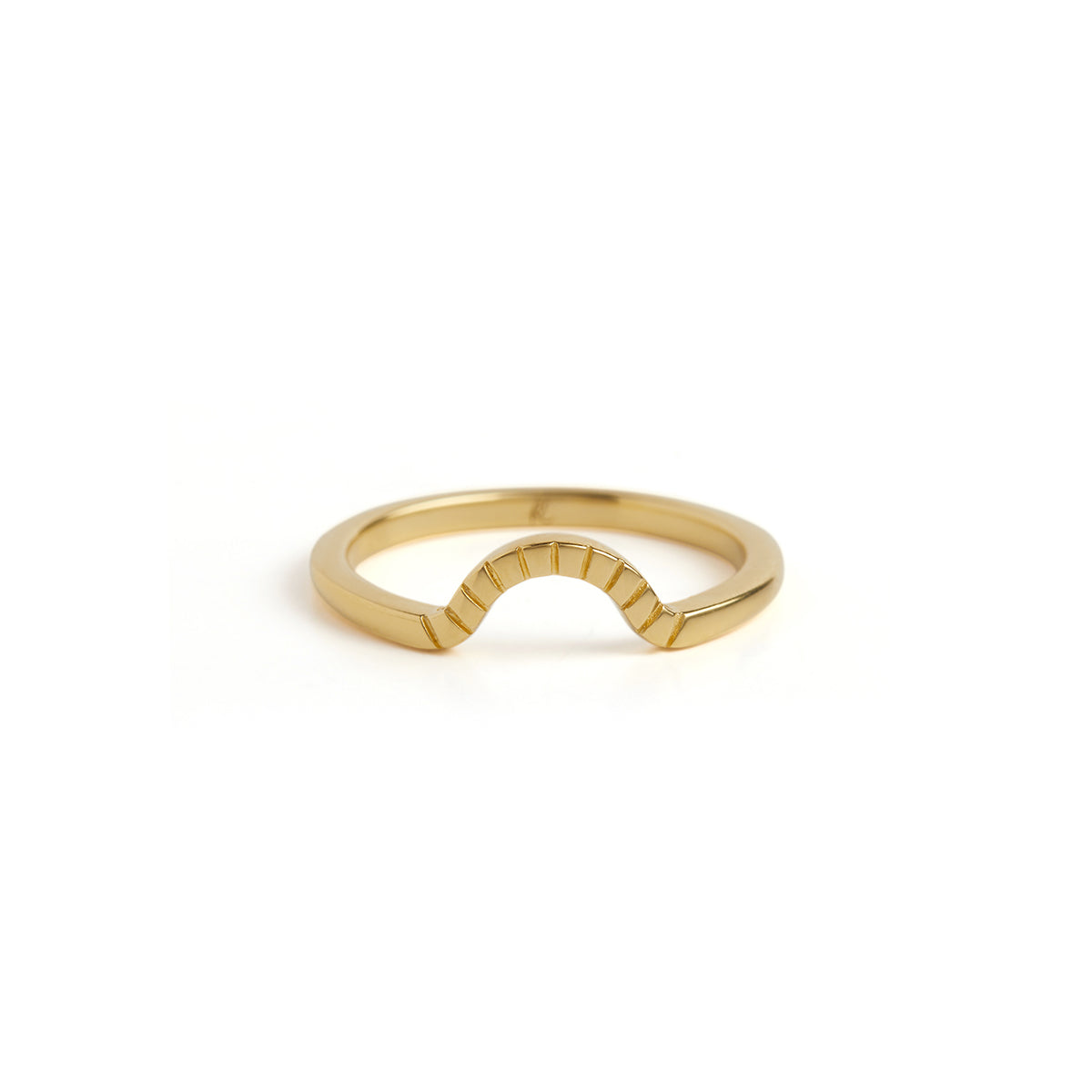Mountain Engraved & Solitaire Stack Solid Gold