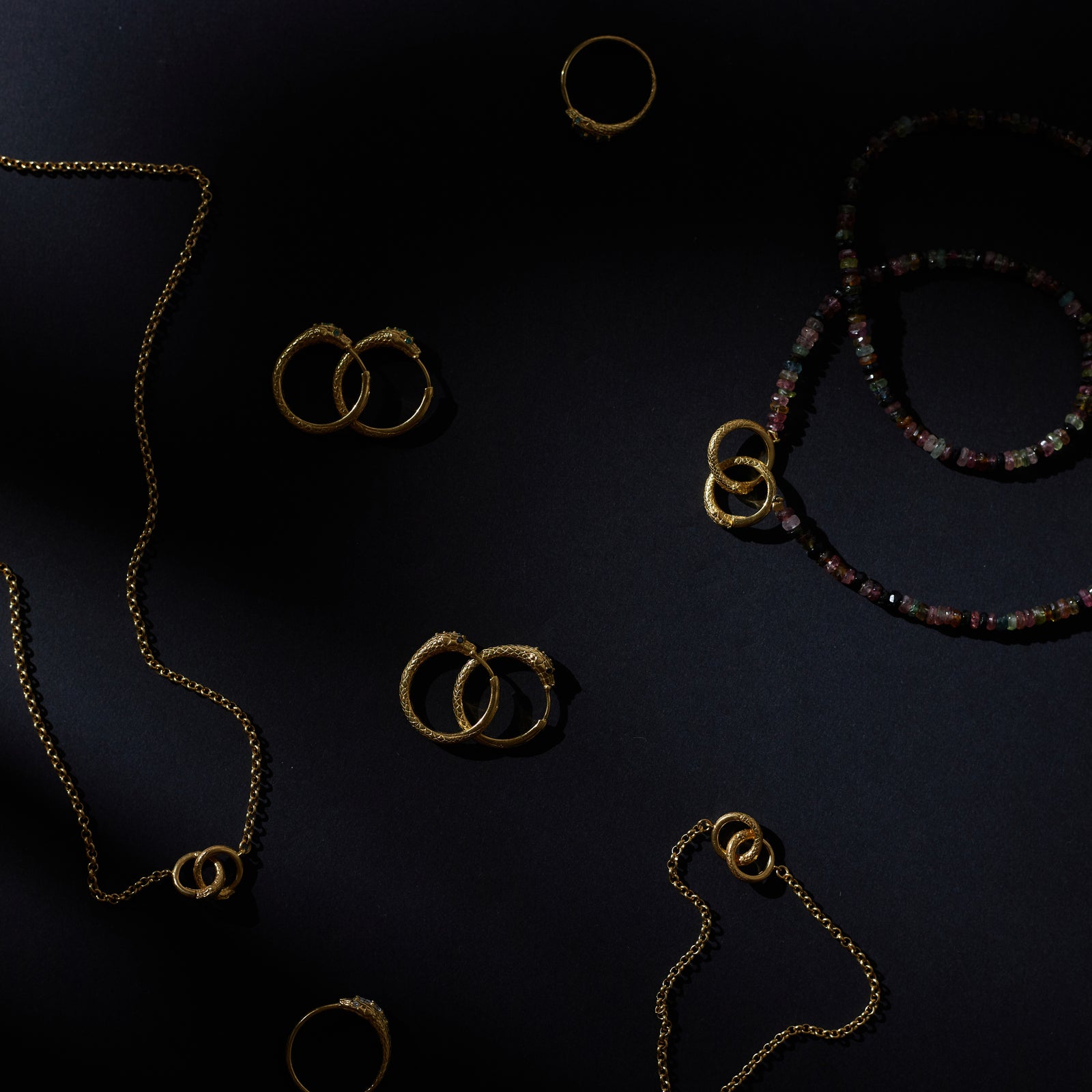 Ouroboros Fine Chain Bracelet Solid Gold