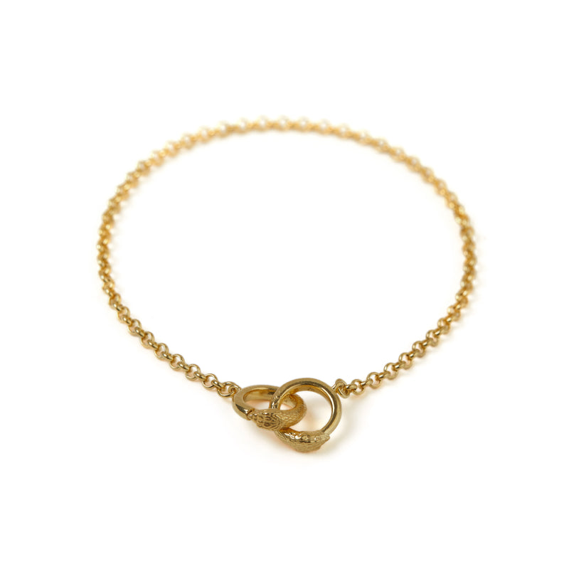 Ouroboros Fine Chain Bracelet Solid Gold