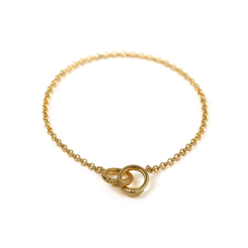 Ouroboros Fine Chain Bracelet Solid
