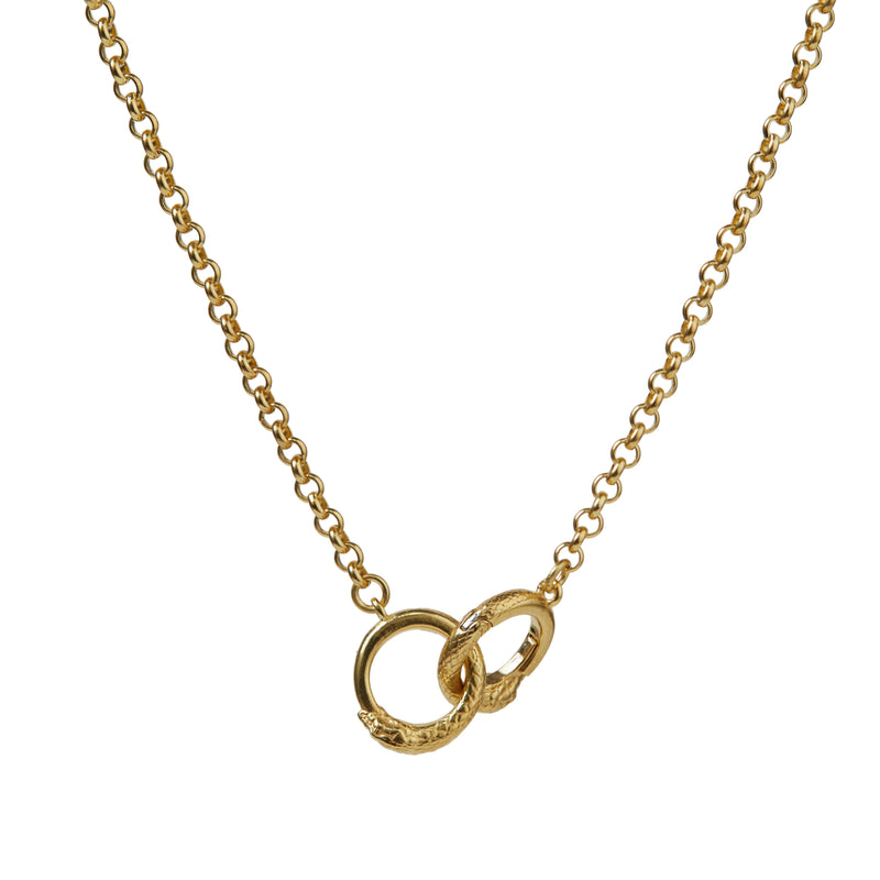 Ouroboros Fine Chain Necklace Solid Gold