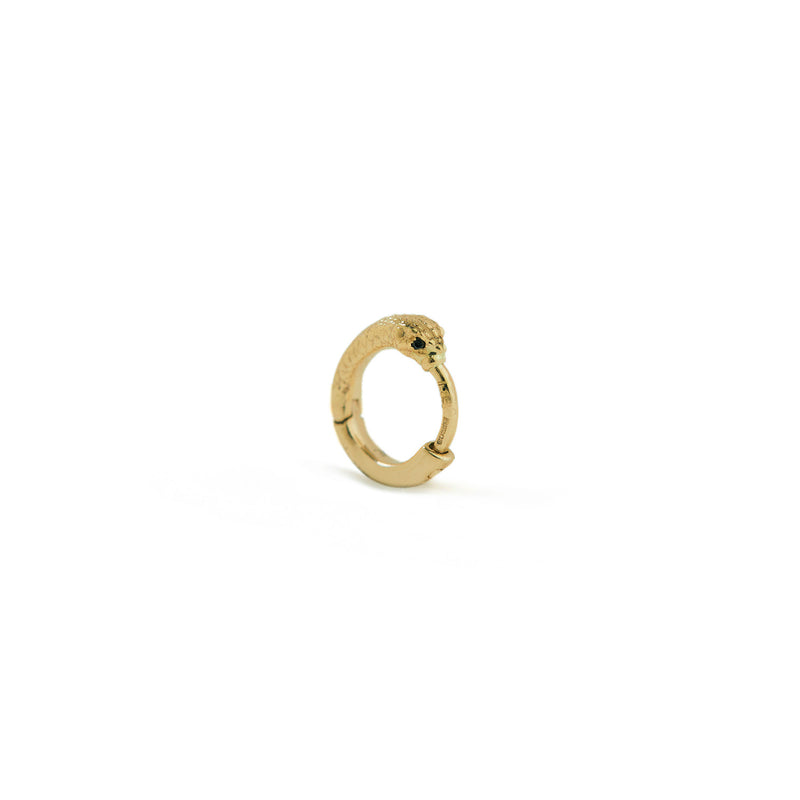 Ouroboros Jewelled Snake Mini Huggie Solid Gold