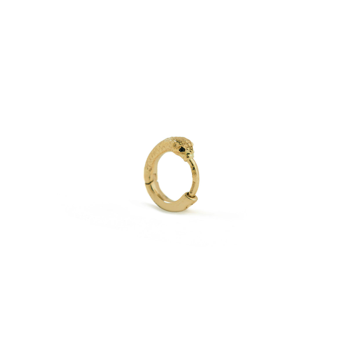 Ouroboros Jewelled Snake Mini Huggie Solid Gold