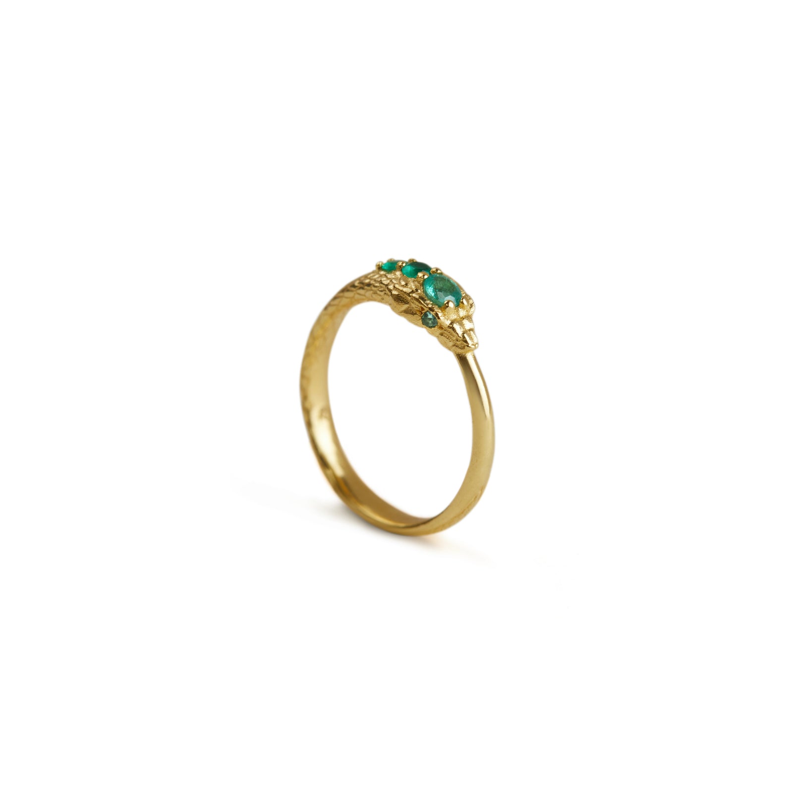 Ouroboros Jewelled Snake Ring Solid Gold