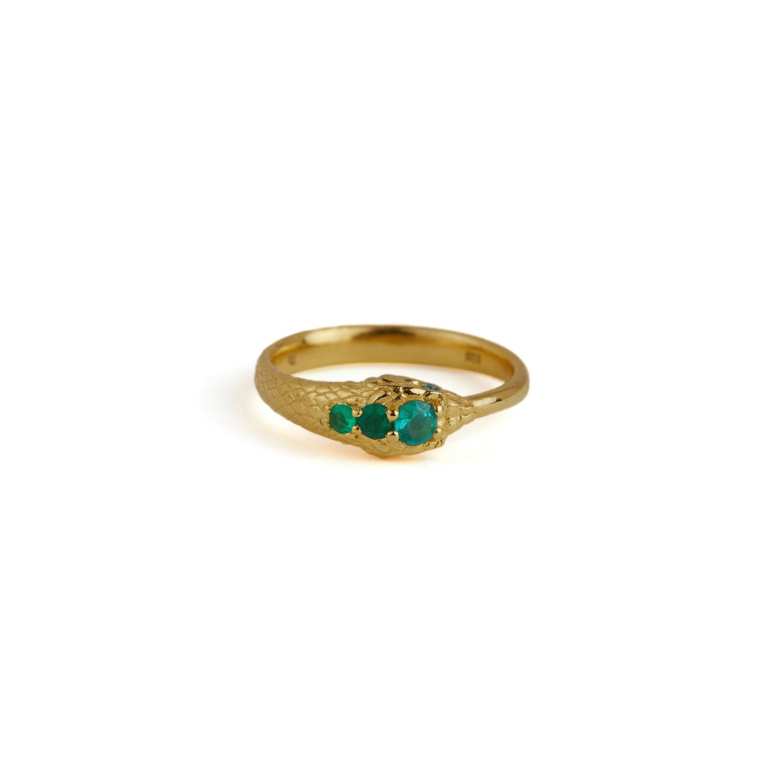 Ouroboros Jewelled Snake Ring Solid Gold