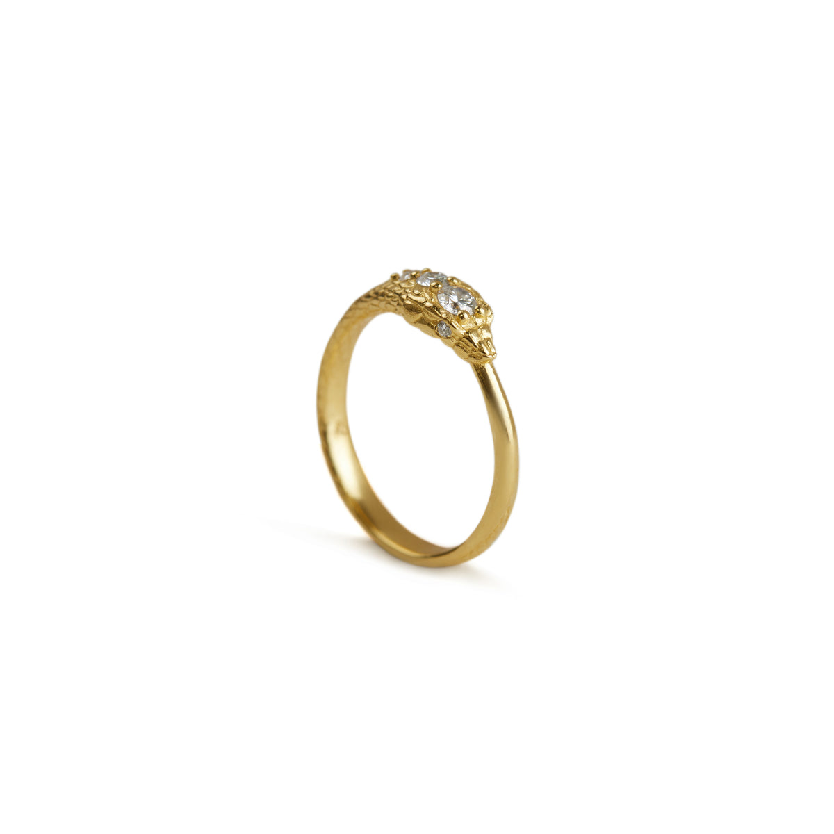 Ouroboros Jewelled Snake Ring Solid Gold