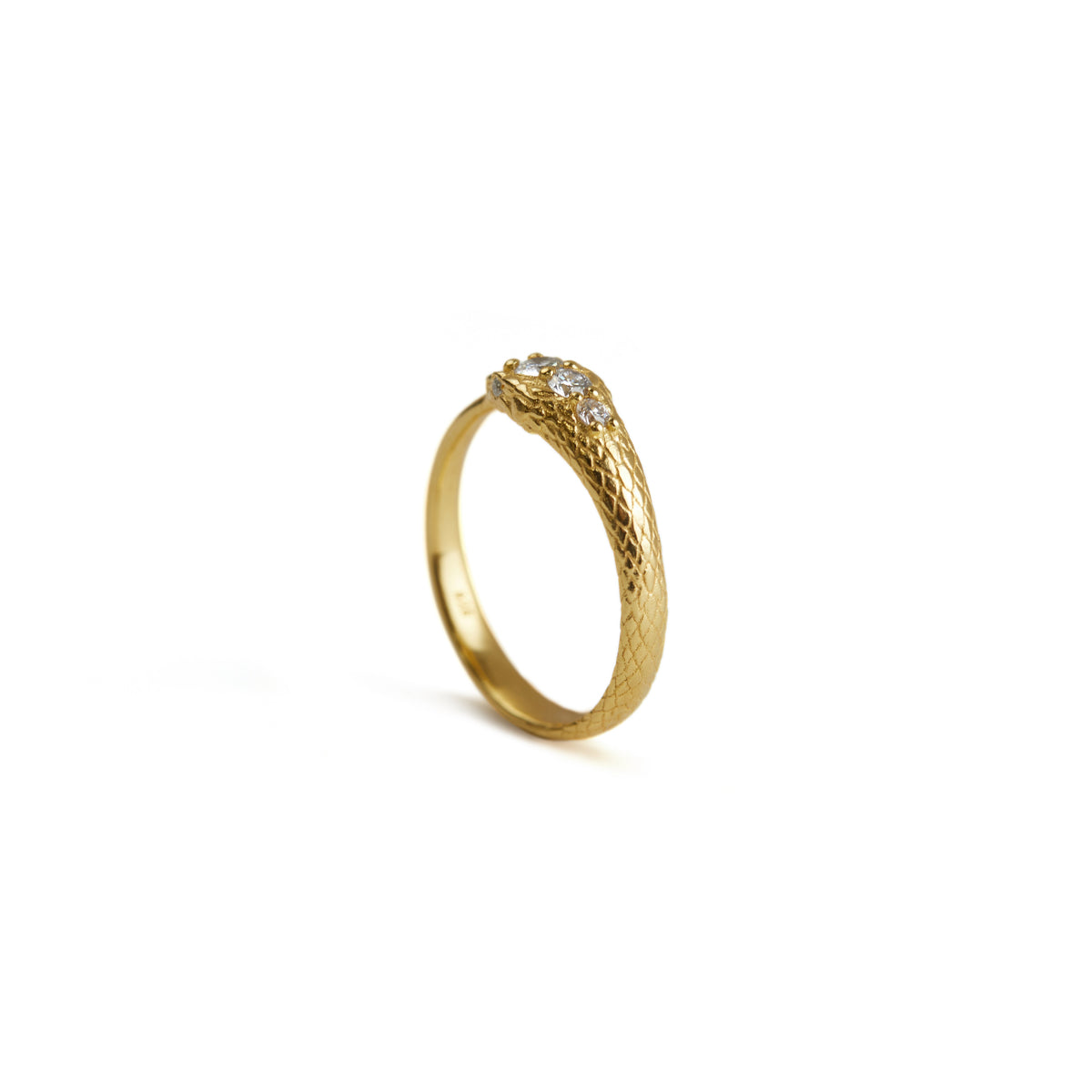 Ouroboros Jewelled Snake Ring Solid Gold