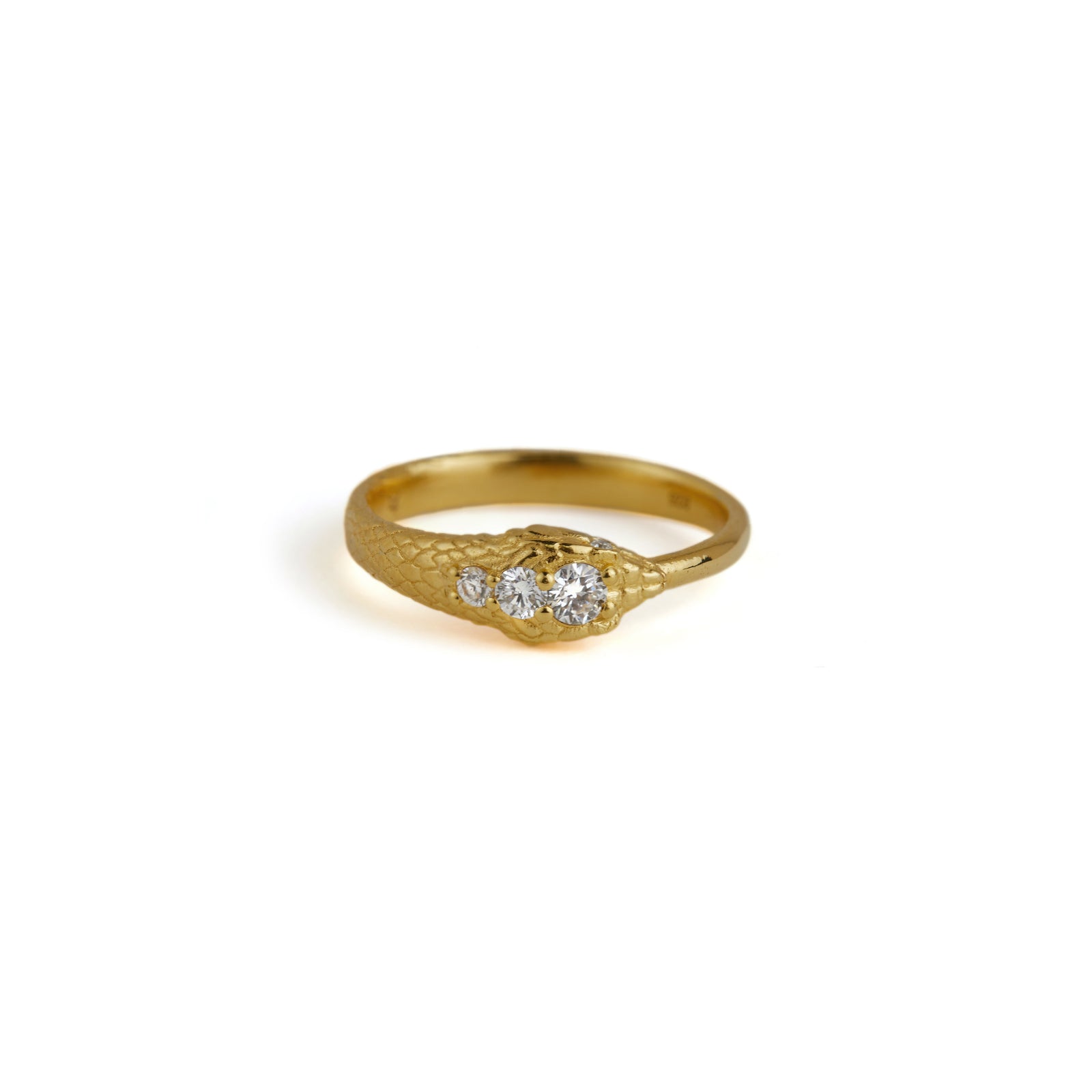 Ouroboros Jewelled Snake Ring Solid Gold